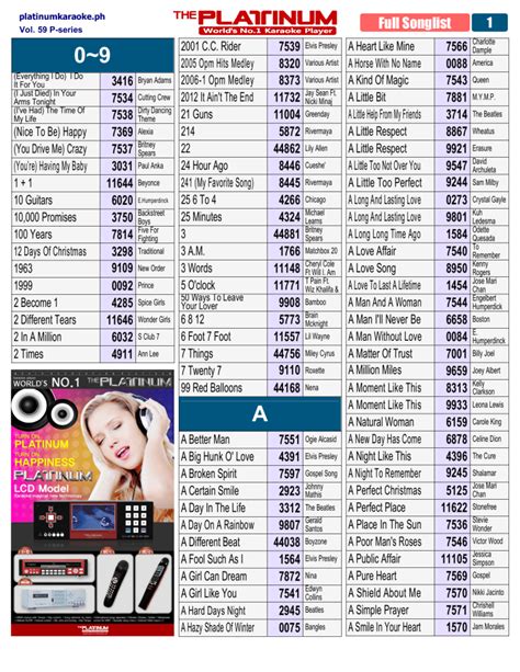 <strong>Karaoke Song List</strong> Creator is the complete <strong>karaoke</strong> disc database. . Platinum karaoke song list 2022